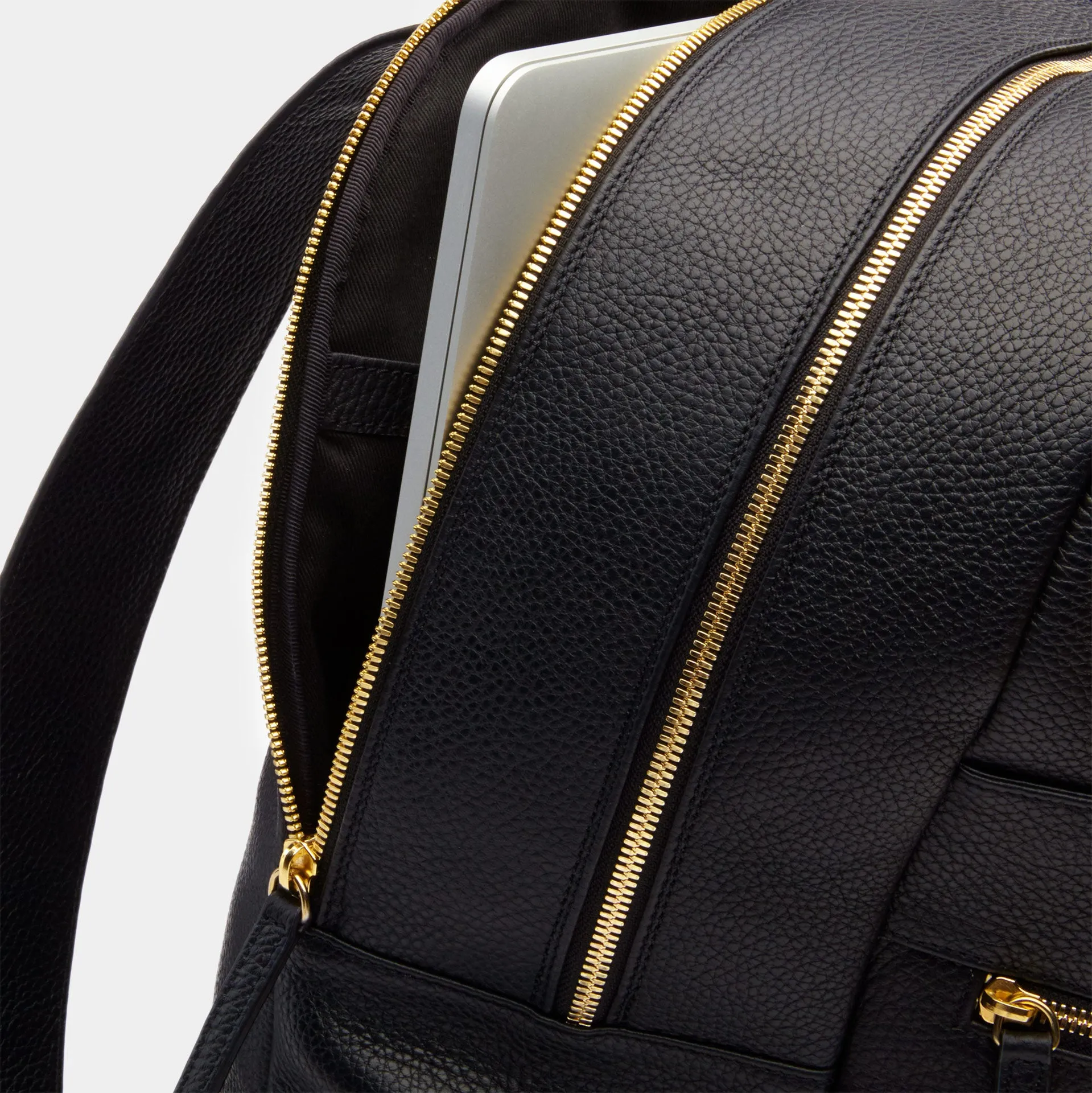 Brooklyn Italian Leather Backpack in Black
