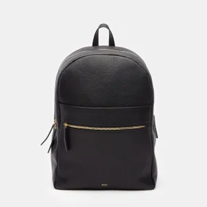 Brooklyn Italian Leather Backpack in Black