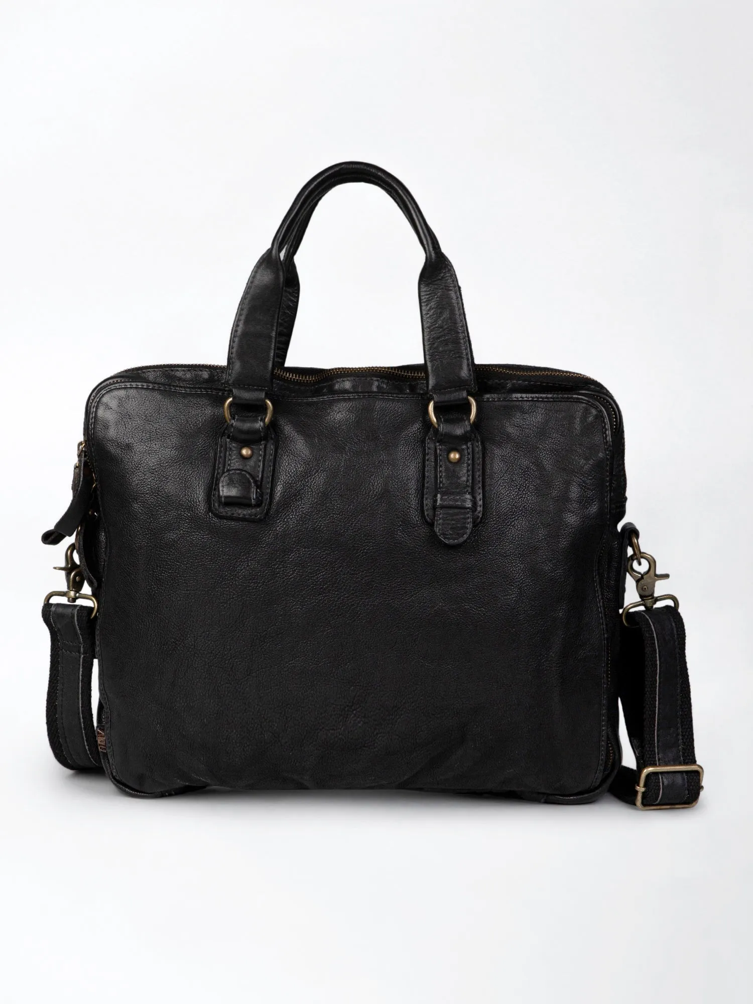 Brown Leather Plain Design Laptop Bag by art n vintage