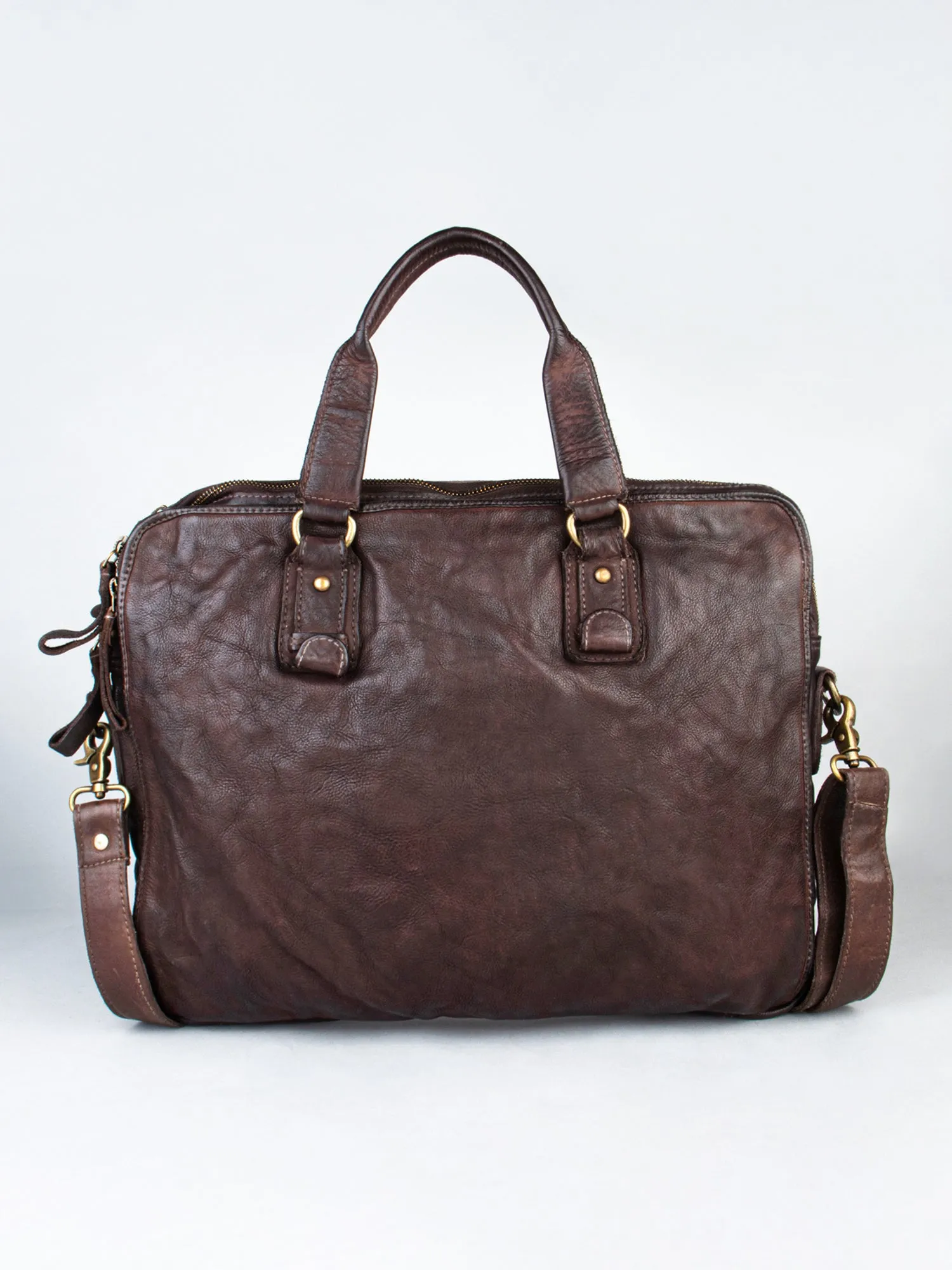 Brown Leather Plain Design Laptop Bag by art n vintage
