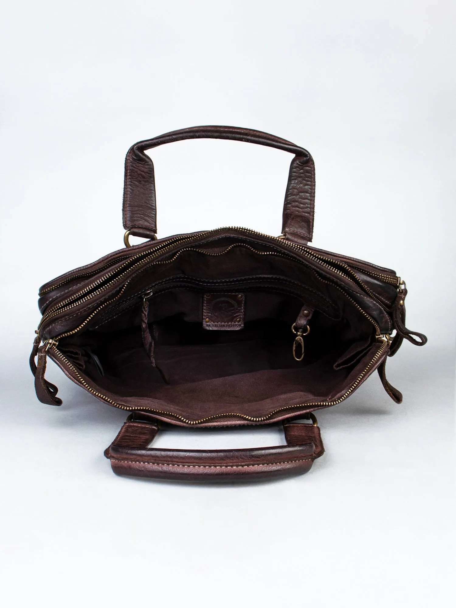 Brown Leather Plain Design Laptop Bag by art n vintage