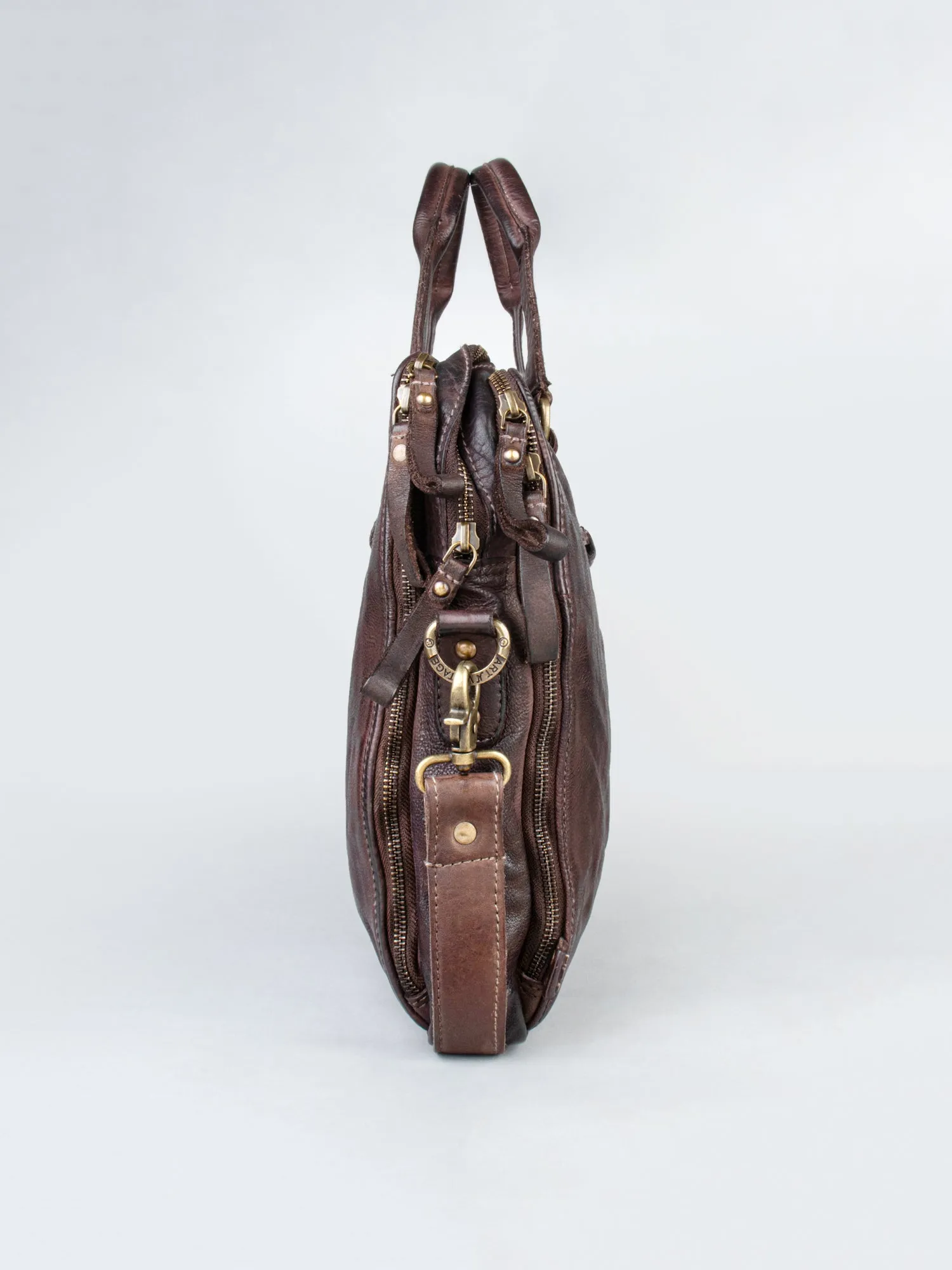 Brown Leather Plain Design Laptop Bag by art n vintage