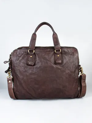 Brown Leather Plain Design Laptop Bag by art n vintage
