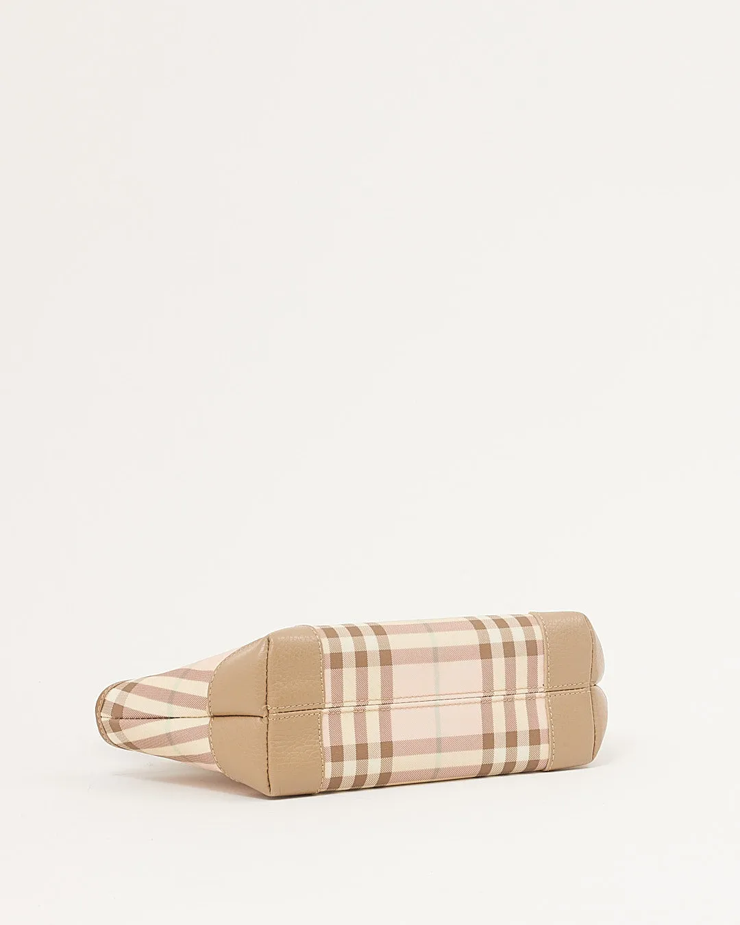 Burberry Pink Nova Check Coated Canvas Top Handle Bag