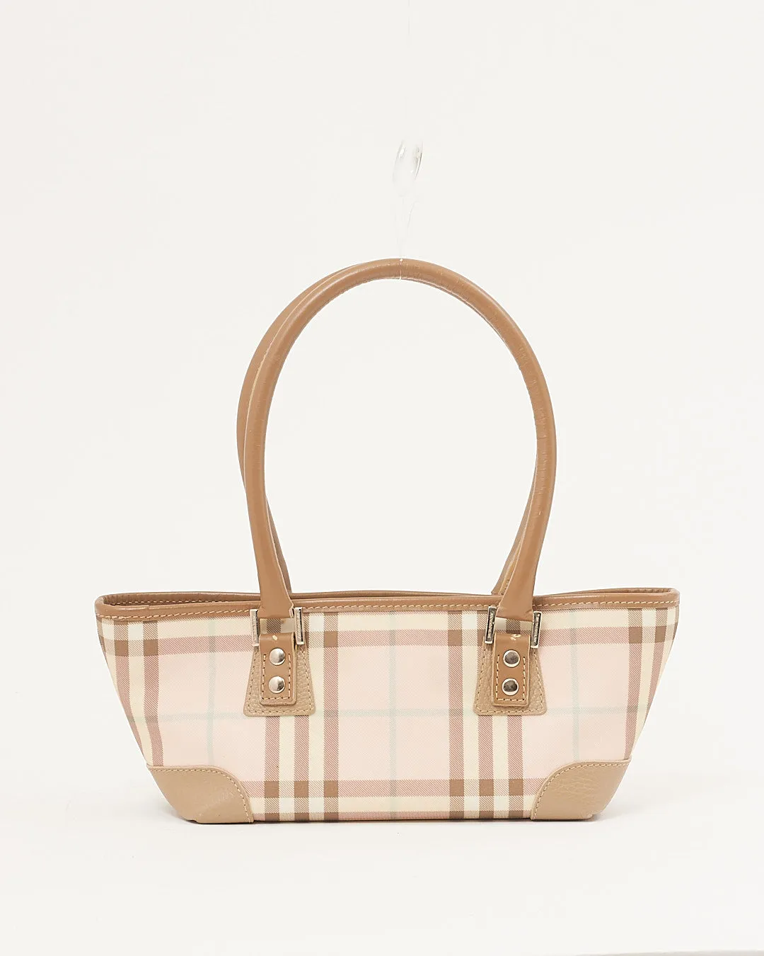 Burberry Pink Nova Check Coated Canvas Top Handle Bag