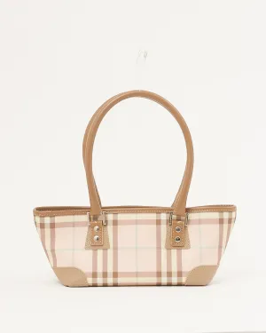 Burberry Pink Nova Check Coated Canvas Top Handle Bag