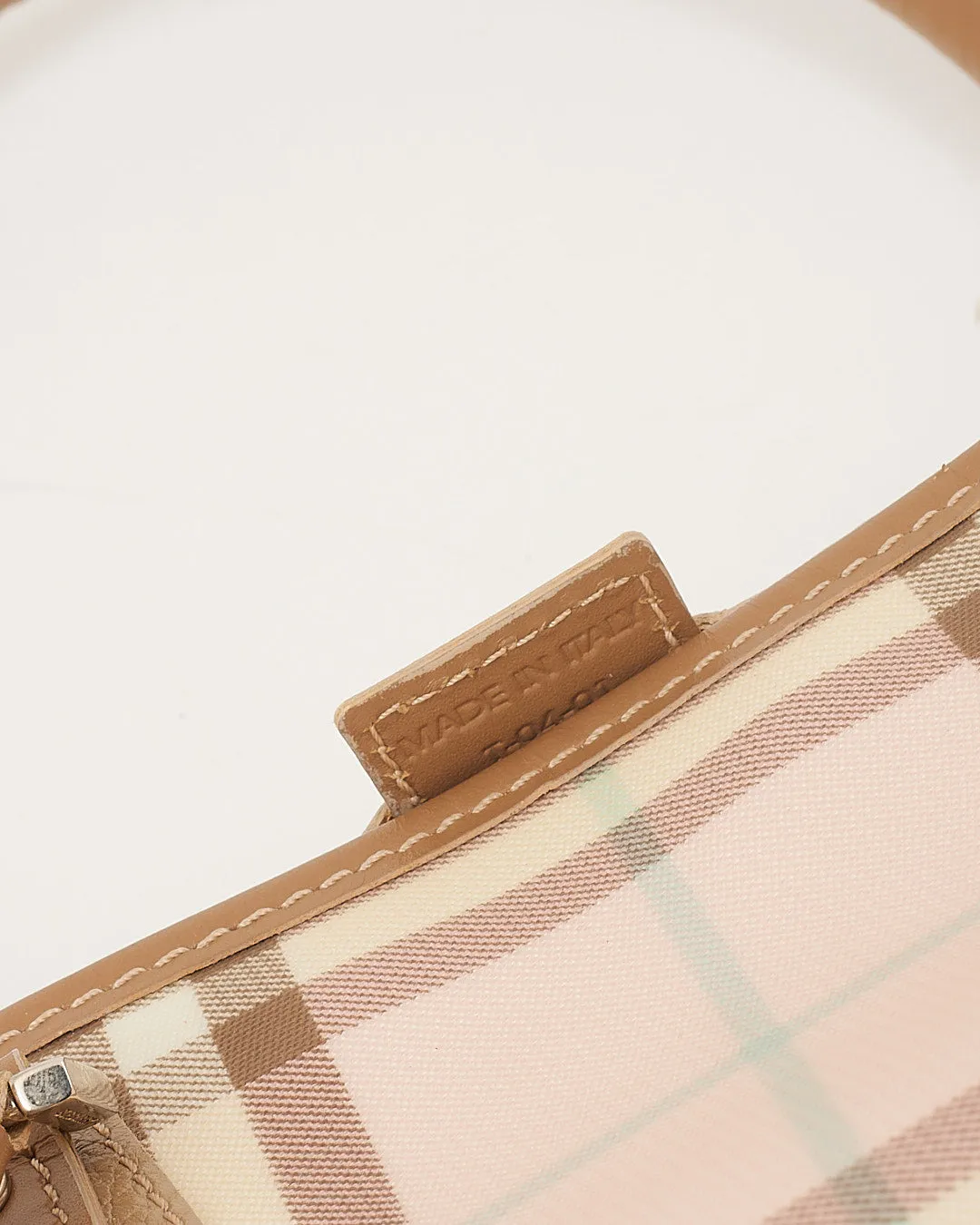 Burberry Pink Nova Check Coated Canvas Top Handle Bag