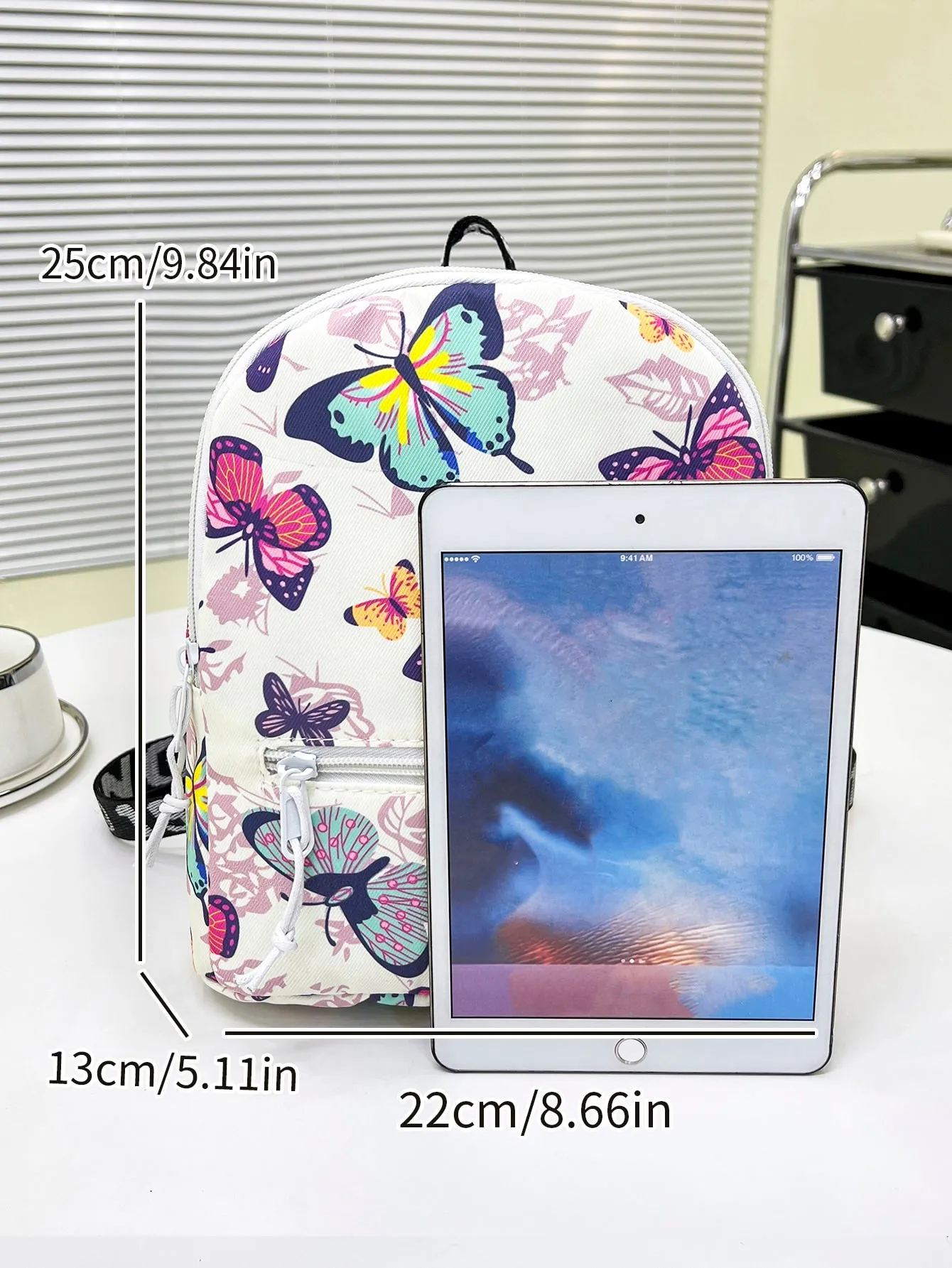 Butterfly Printed Travel Backpack- FD ⚡