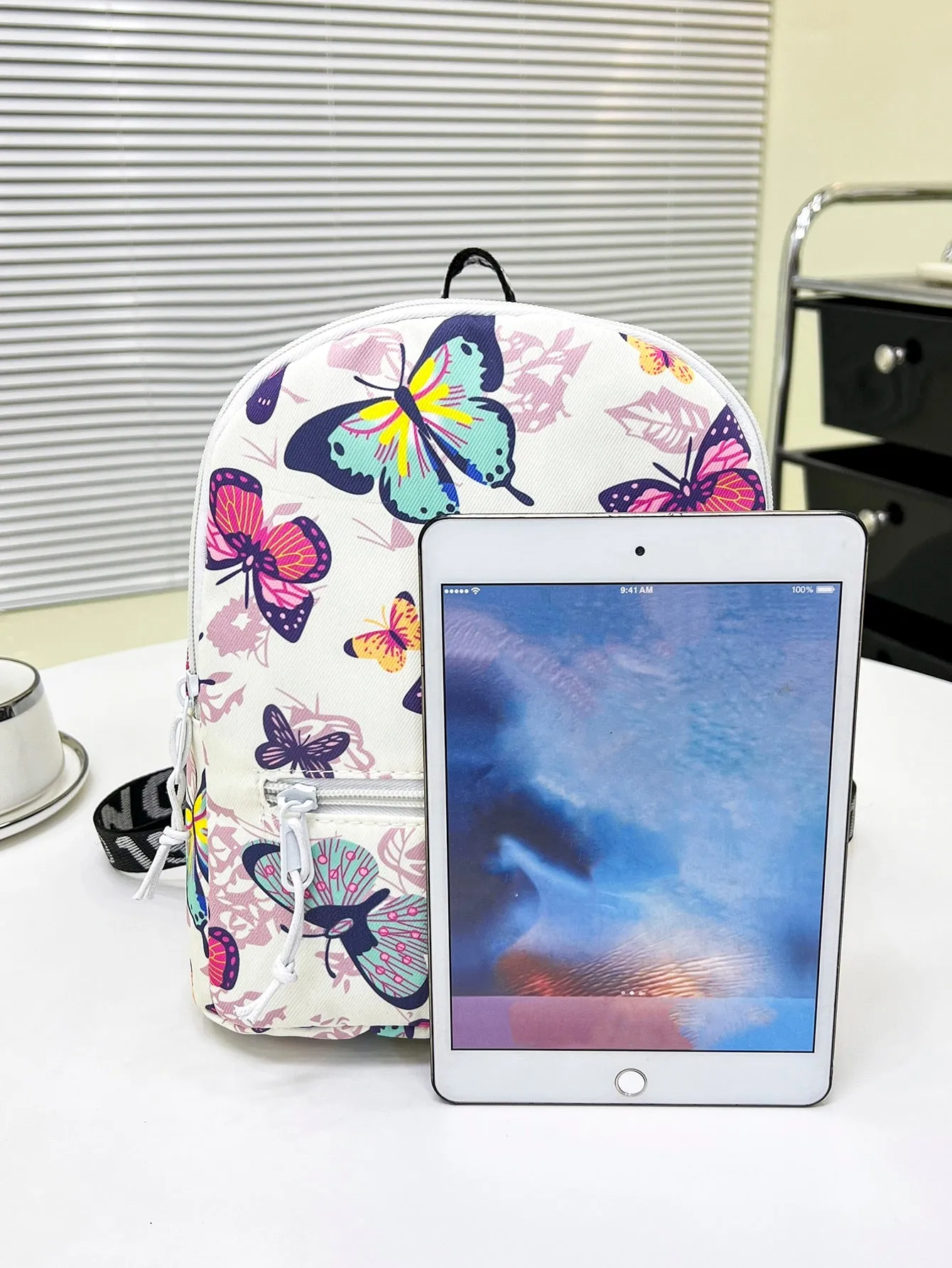 Butterfly Printed Travel Backpack- FD ⚡