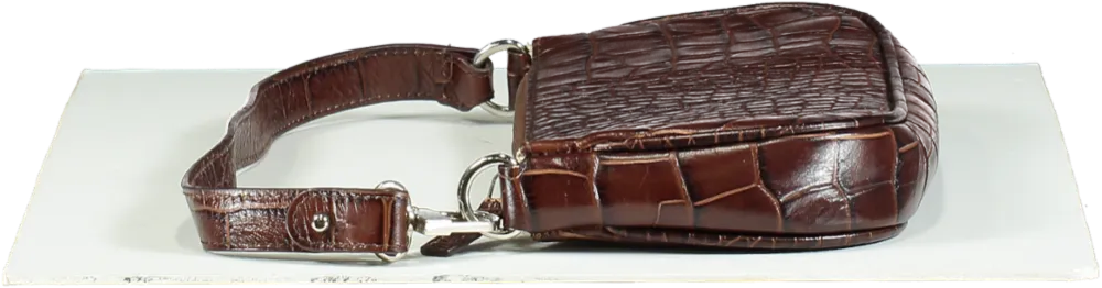BY FAR Brown Rachel Croco Bag In Nutella