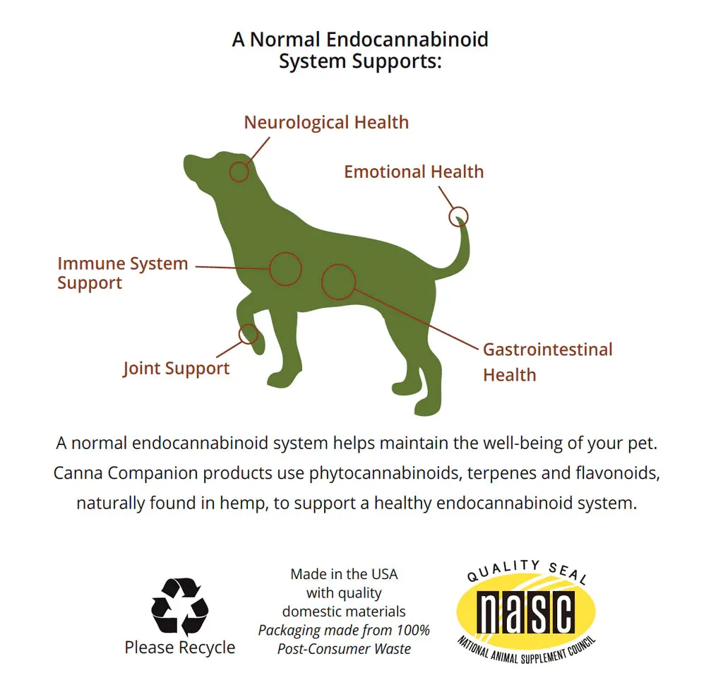Canna Companion™ Hemp Supplement for Small Dogs - Joint/Regular Strength with additional CBDs for Joint Support
