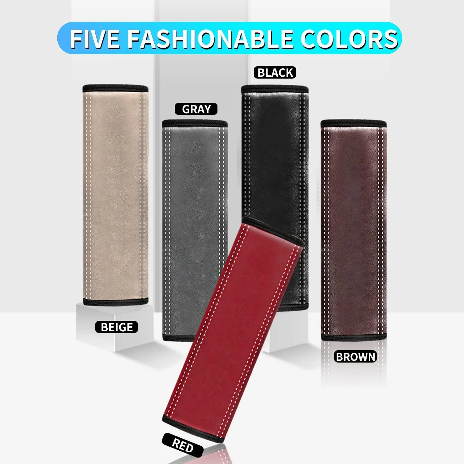 Car Seat Belt Covers (2PCS), Custom Fit For Your Cars, Microfiber Leather Seat Belt Shoulder Pads for More Comfortable Driving, Car Accessories LI13994