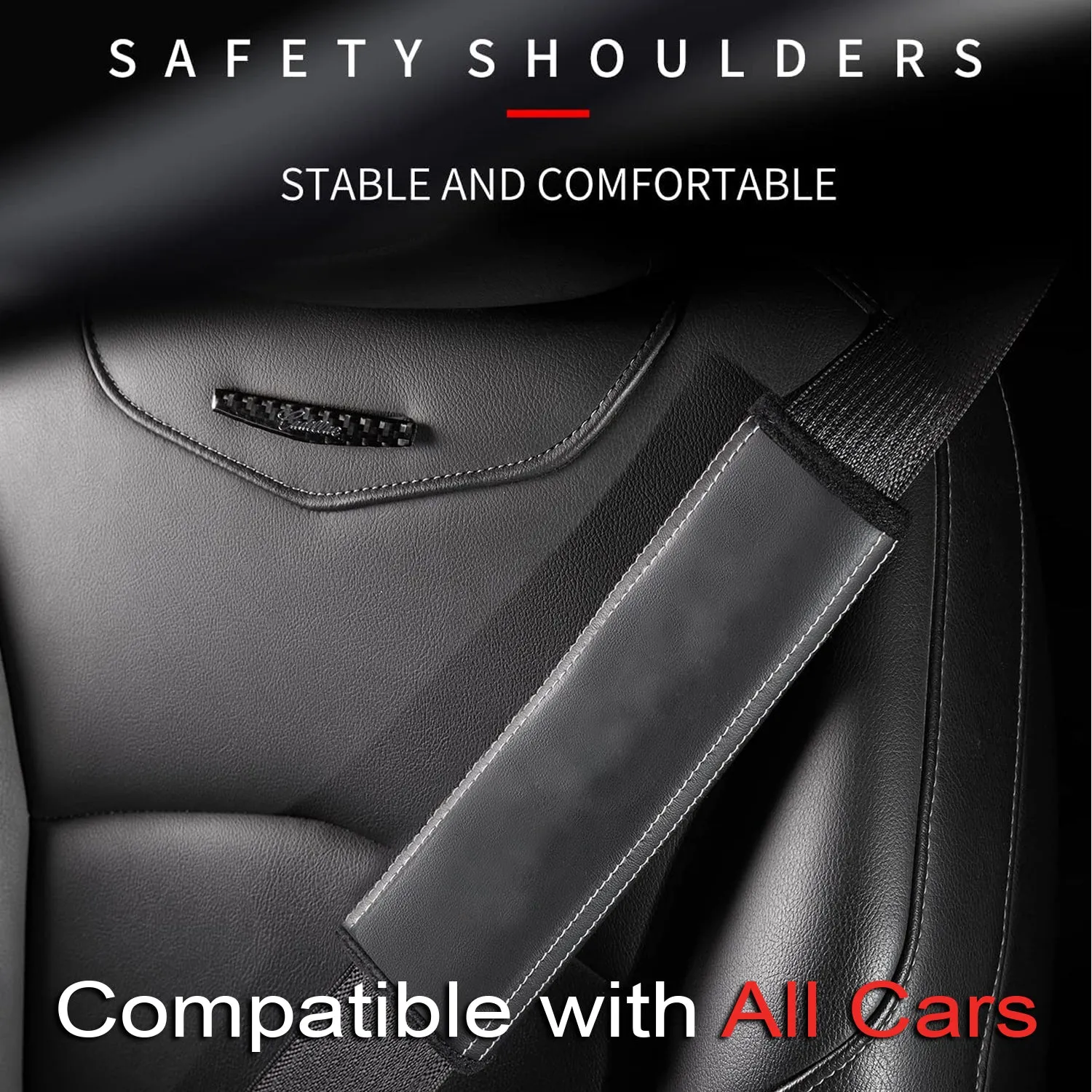 Car Seat Belt Covers (2PCS), Custom Fit For Your Cars, Microfiber Leather Seat Belt Shoulder Pads for More Comfortable Driving, Car Accessories LI13994