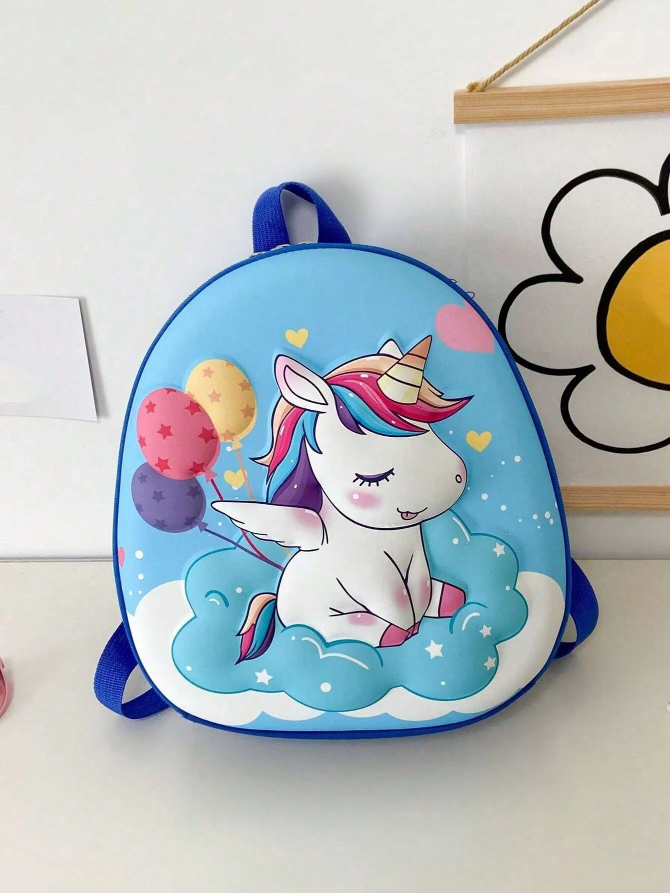 Cartoon Unicorn Pattern Girls' Backpack With Double Shoulder Straps, Cute Mini School Bag-FD
