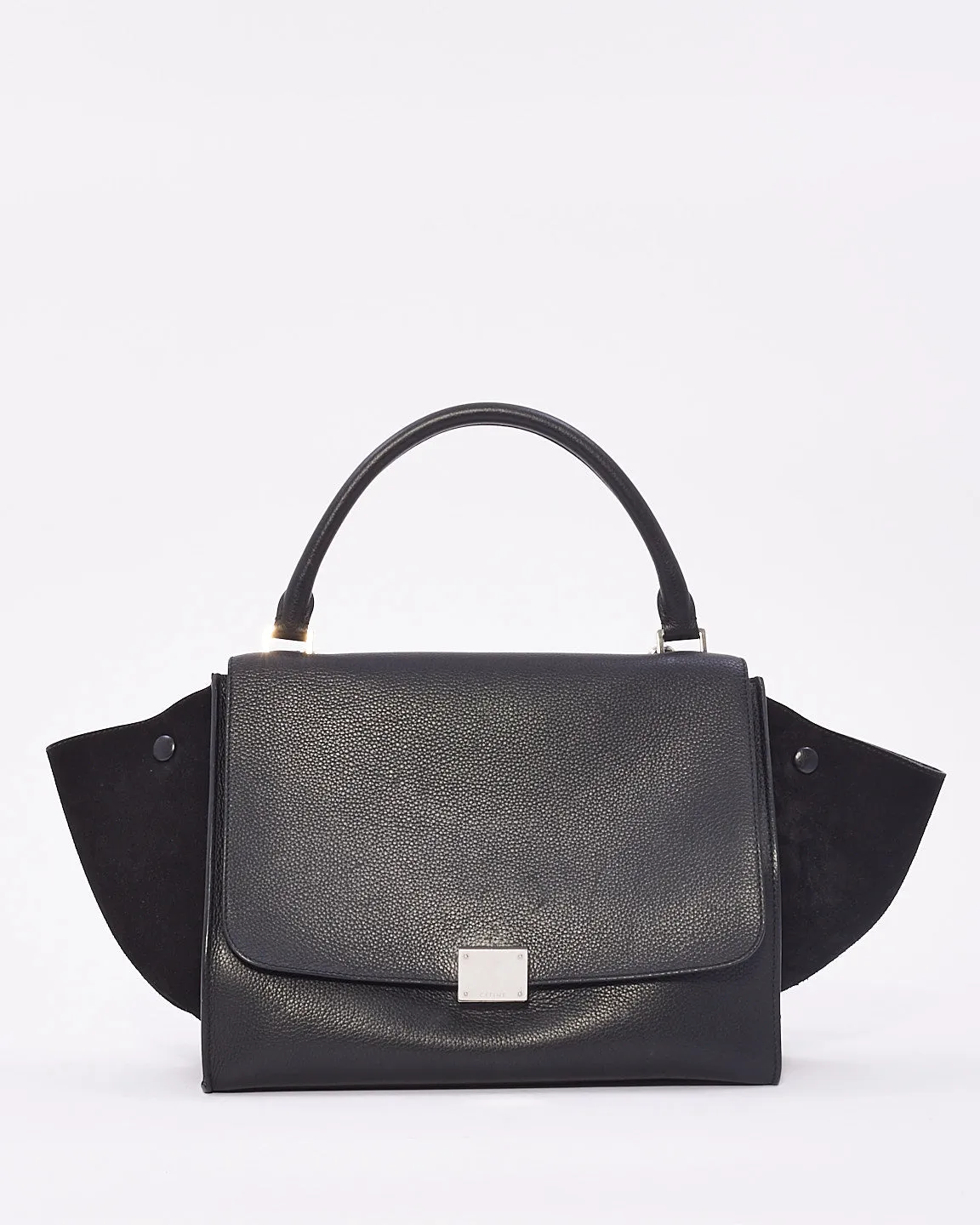 Celine Black Leather & Suede Medium Trapeze Bag