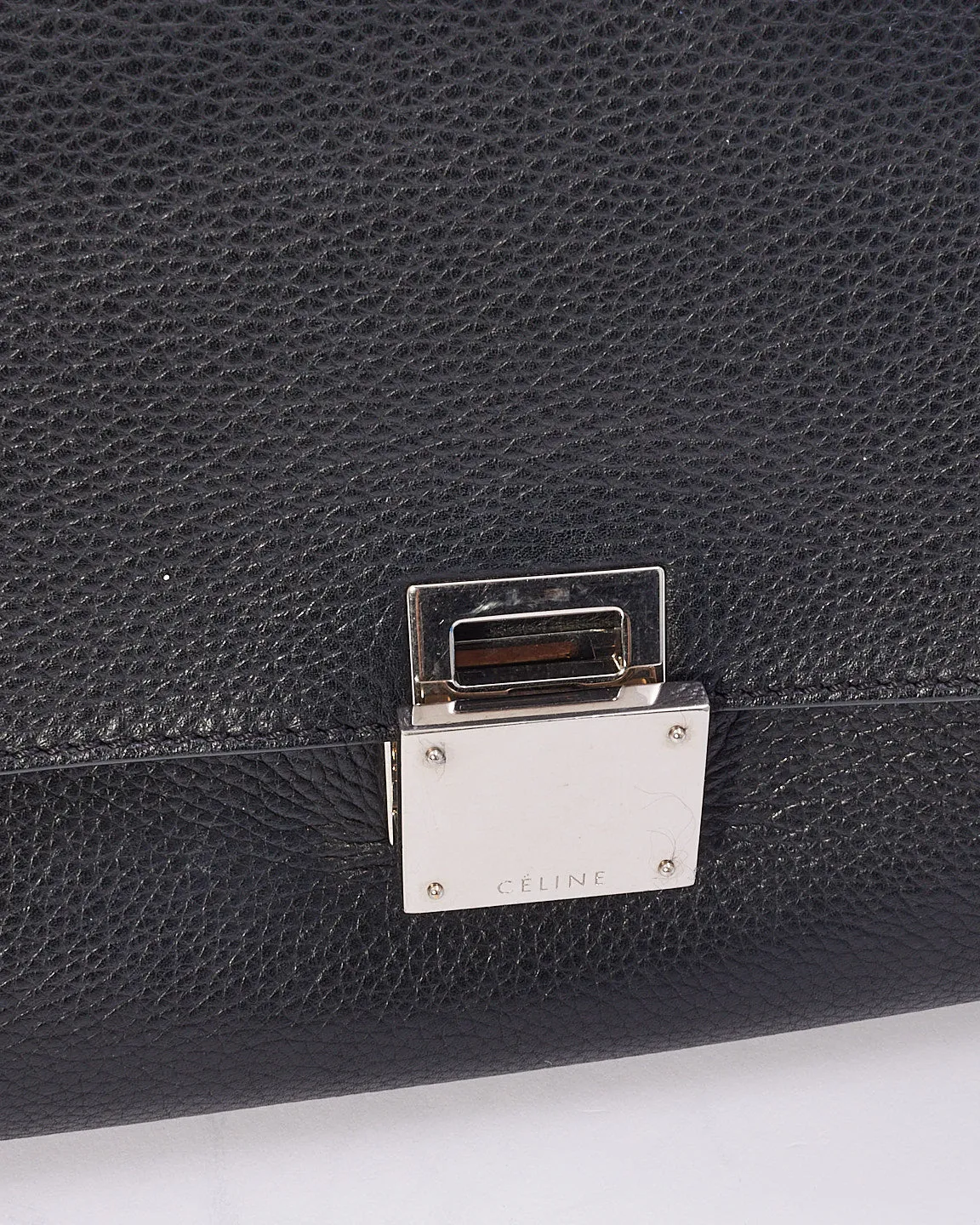 Celine Black Leather & Suede Medium Trapeze Bag