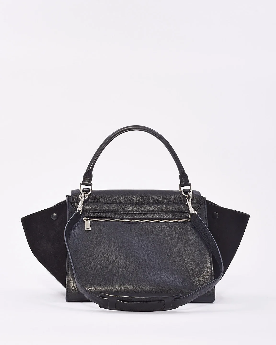 Celine Black Leather & Suede Medium Trapeze Bag