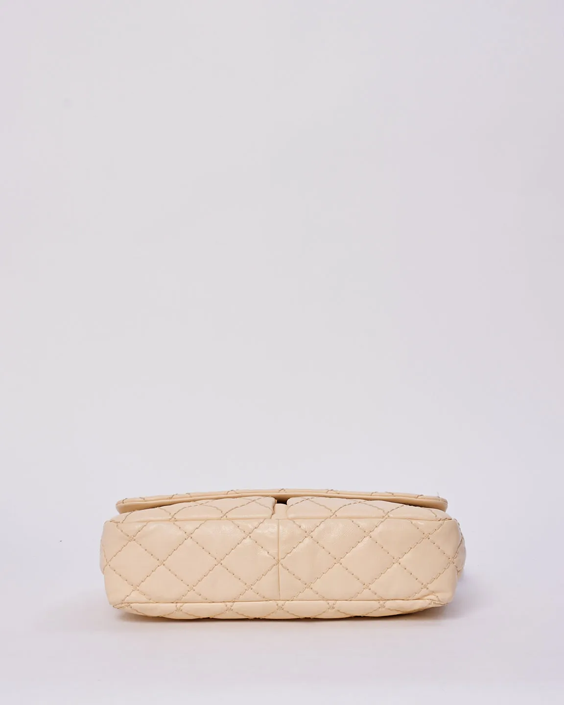 Chanel Beige Matelasse Leather with Aged Silver Hardware Flap Bag