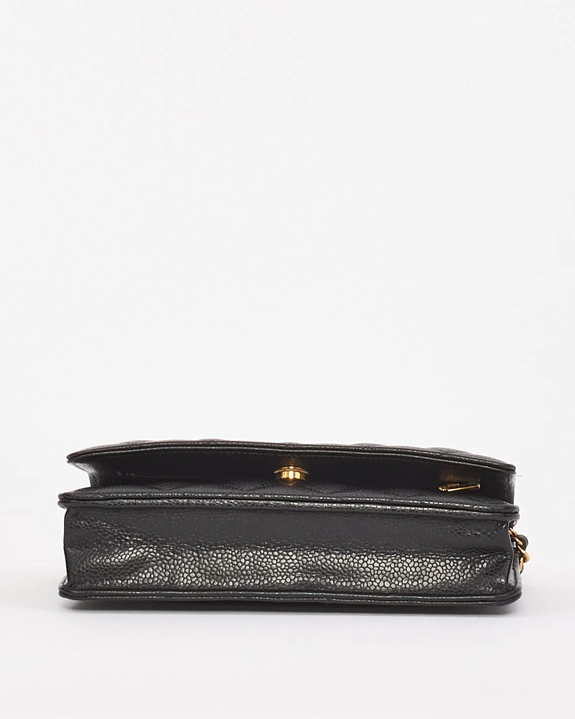 Chanel Black Caviar Wallet On Chain with Gold Hardware