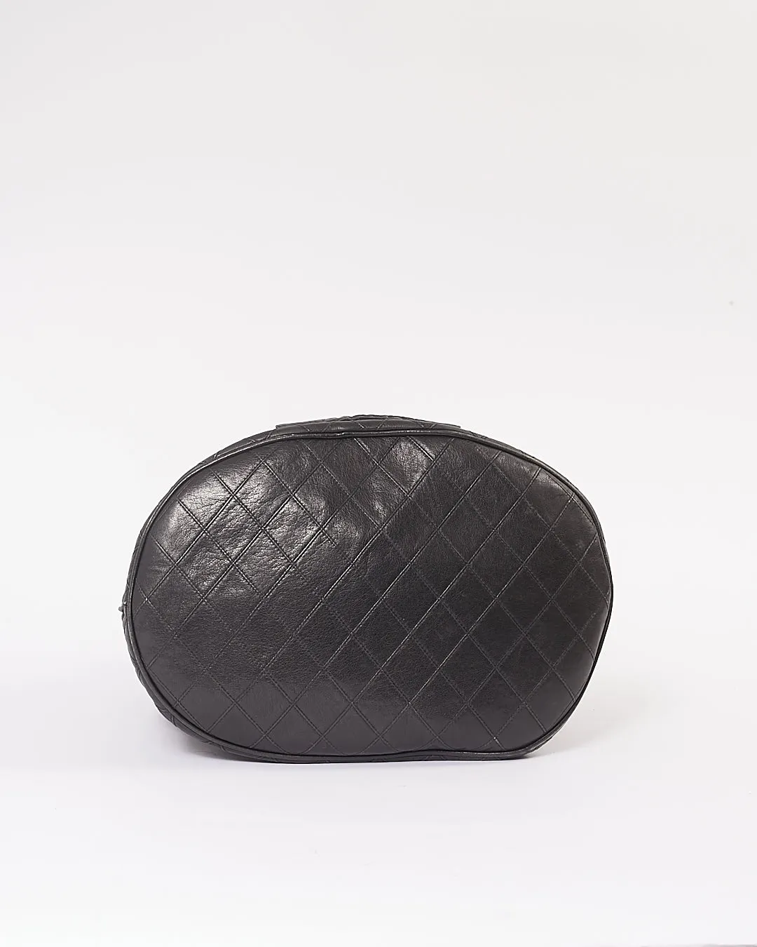 Chanel Black Crinkled Lambskin Vintage Bucket Chain Hobo Bag