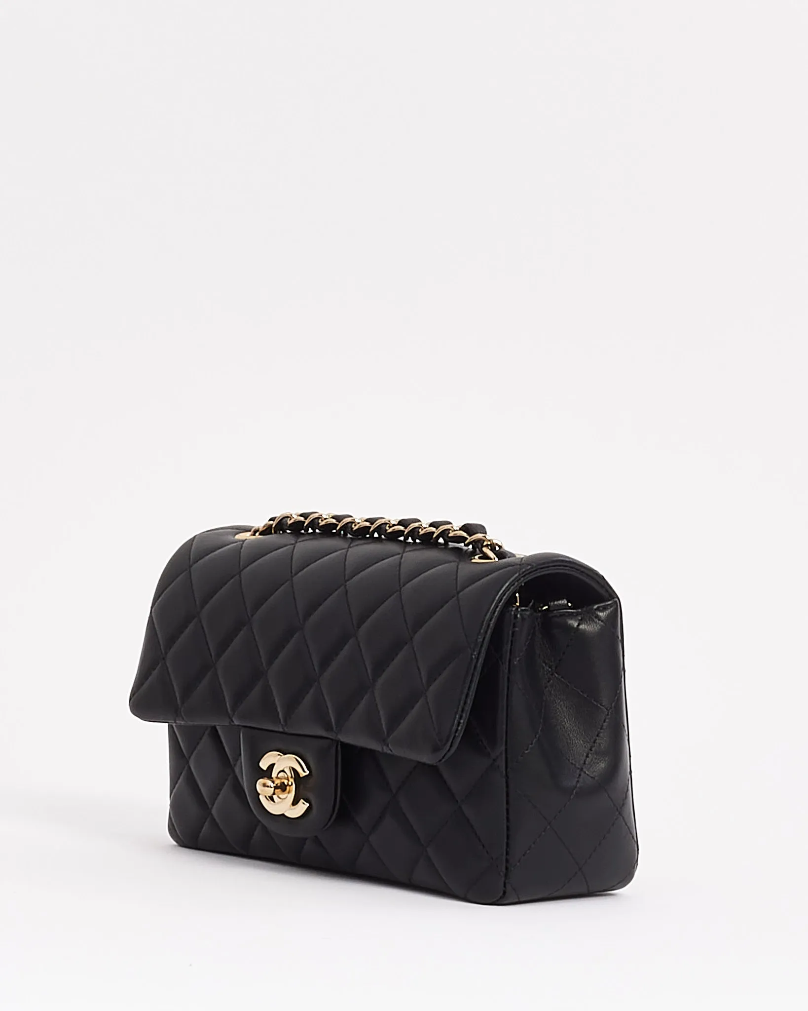 Chanel Black Lambskin Leather Classic Mini Flap Bag - GHW