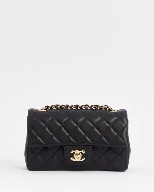 Chanel Black Lambskin Leather Classic Mini Flap Bag - GHW