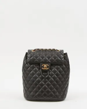 Chanel Black Lambskin Quilted Urban Spirit Backpack
