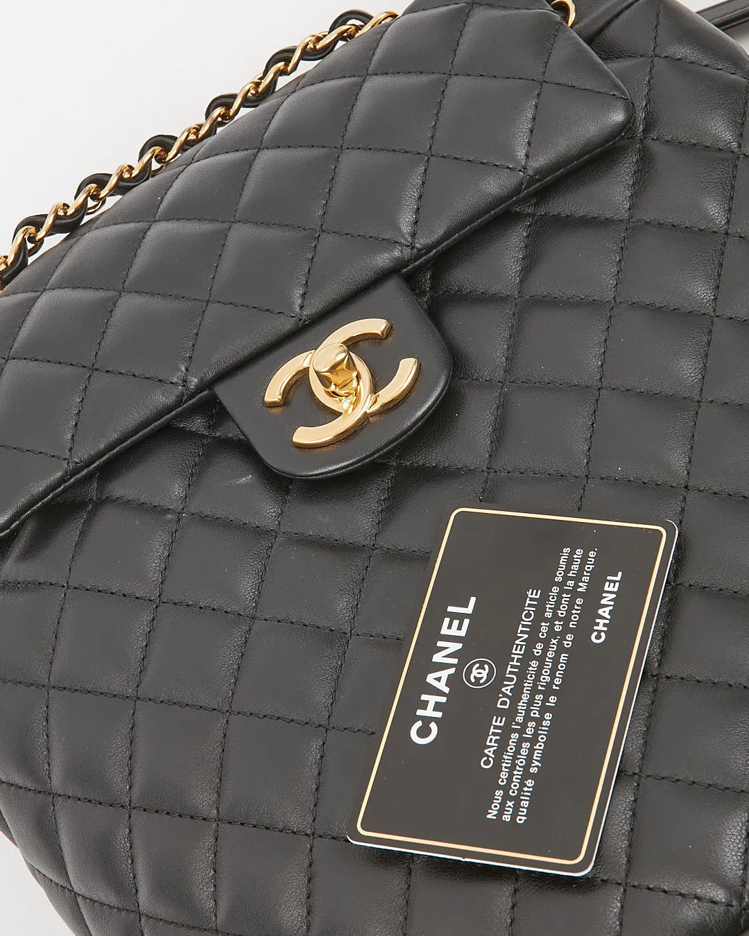 Chanel Black Lambskin Quilted Urban Spirit Backpack
