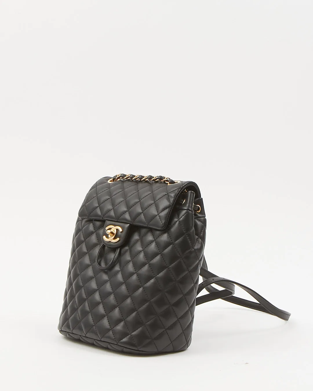 Chanel Black Lambskin Quilted Urban Spirit Backpack