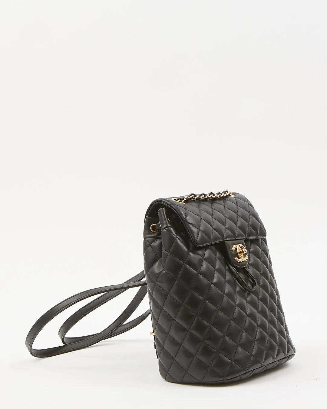Chanel Black Lambskin Quilted Urban Spirit Backpack