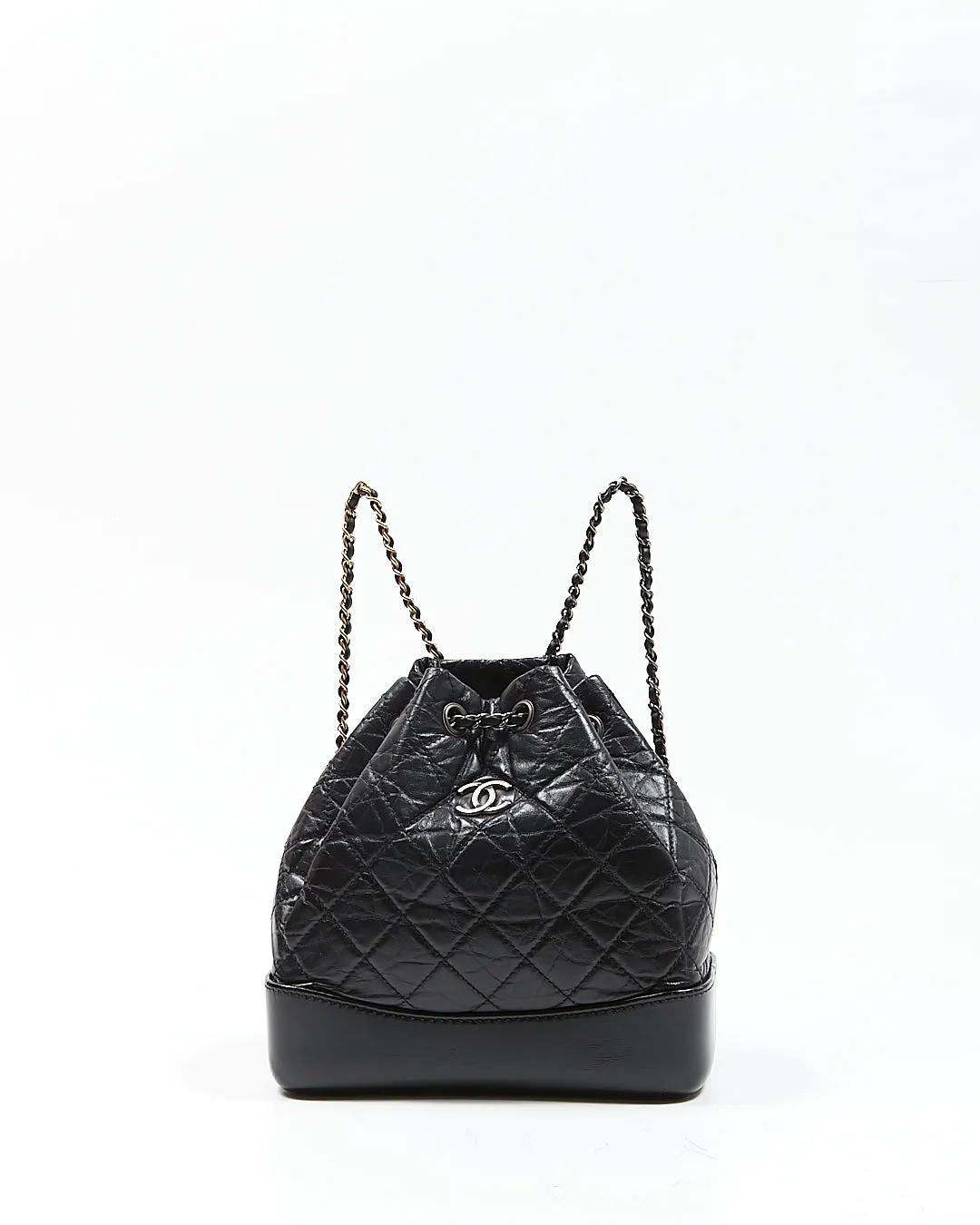 Chanel Black Quilted Lambskin Gabrielle Chain Backpack