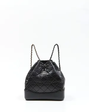 Chanel Black Quilted Lambskin Gabrielle Chain Backpack