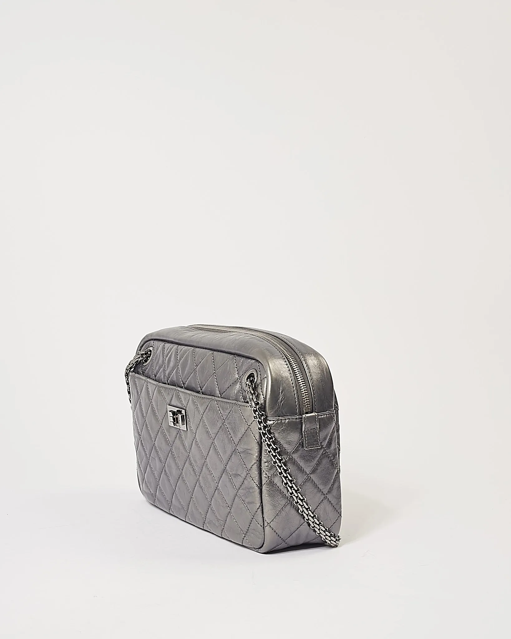 Chanel Dark Silver Leather Large Reissue Camera bag