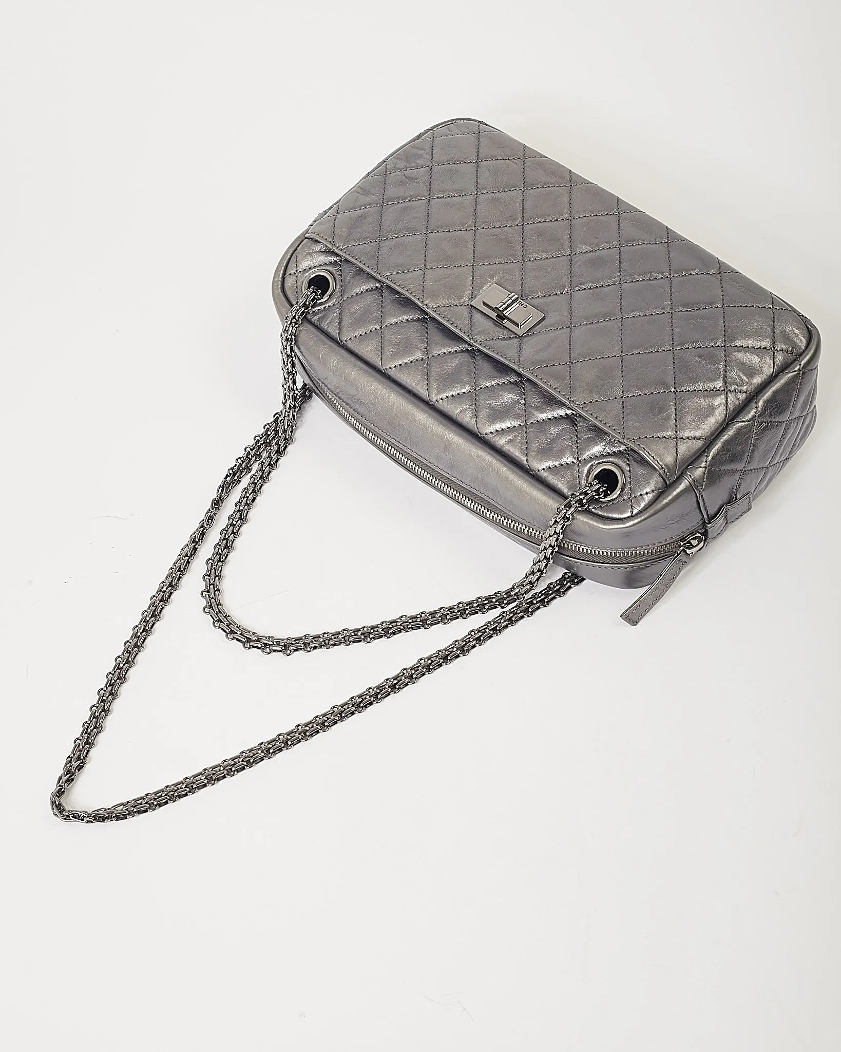 Chanel Dark Silver Leather Large Reissue Camera bag