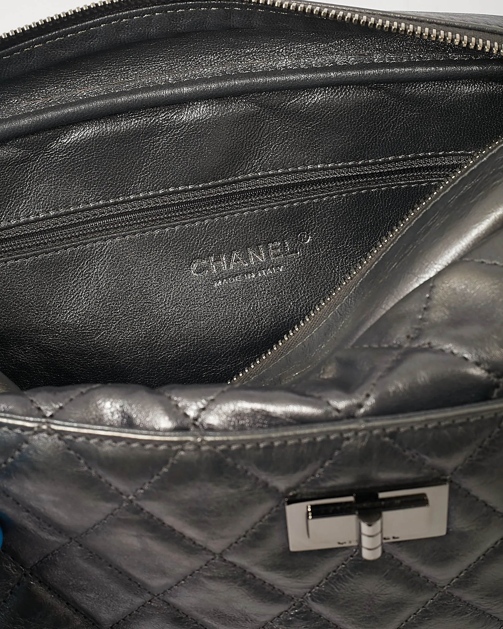 Chanel Dark Silver Leather Large Reissue Camera bag