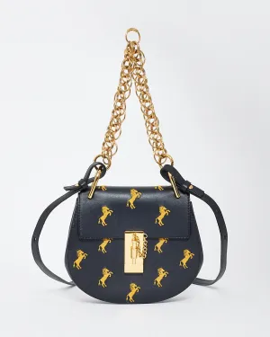 Chloé Black Leather Mini Drew Bijou Little Horses Shoulder Bag