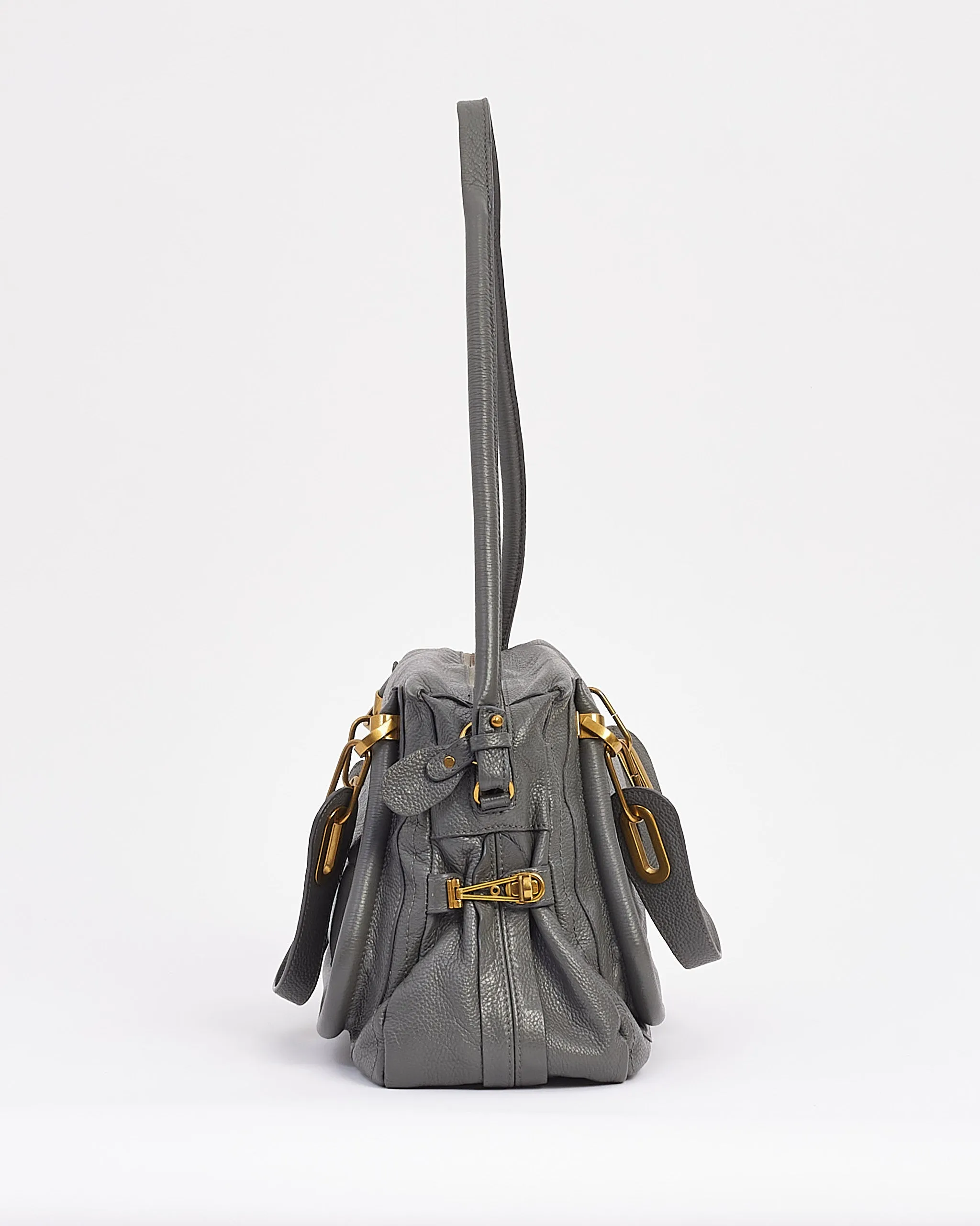 Chloé Dark Grey Leather Paraty Bag