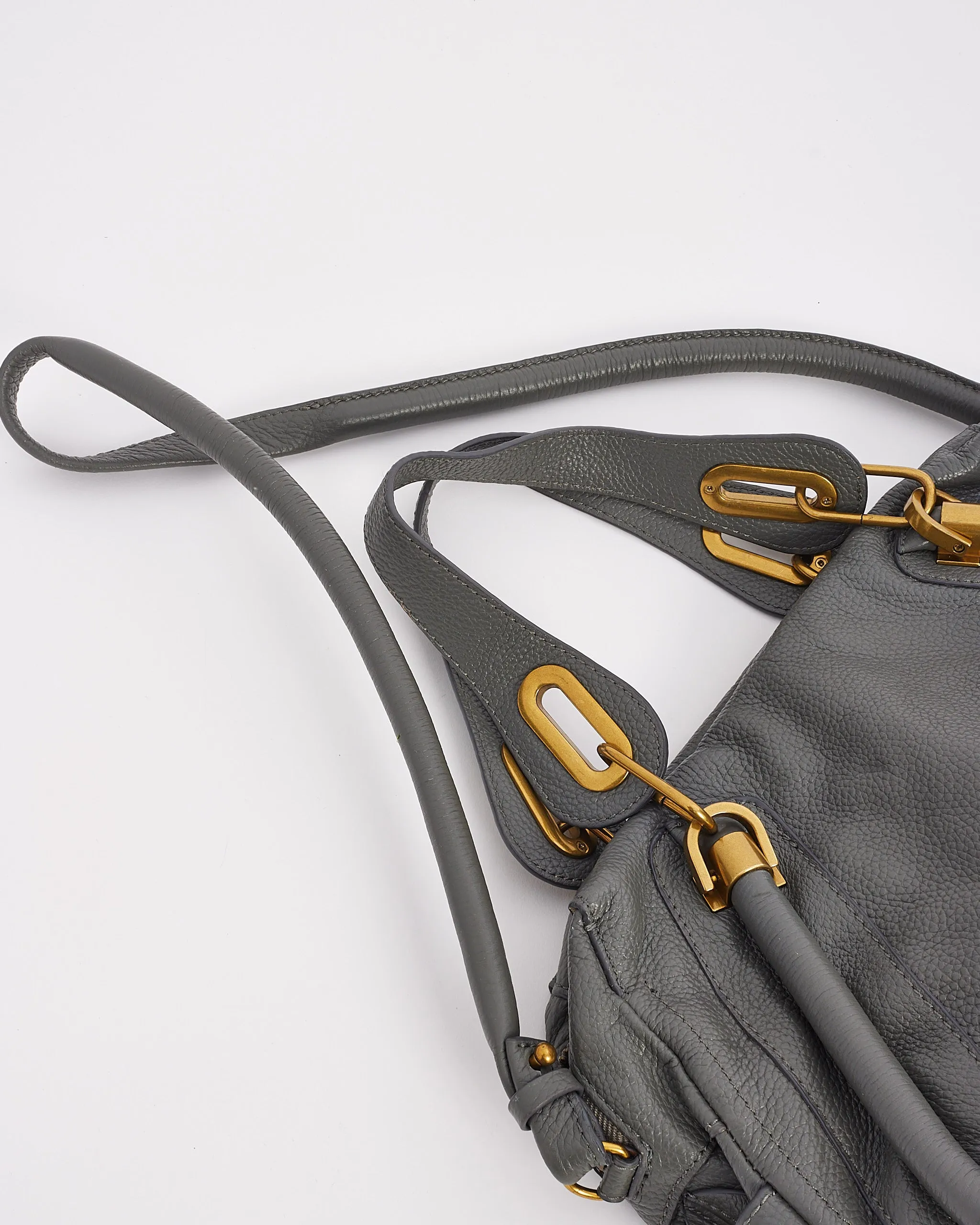 Chloé Dark Grey Leather Paraty Bag