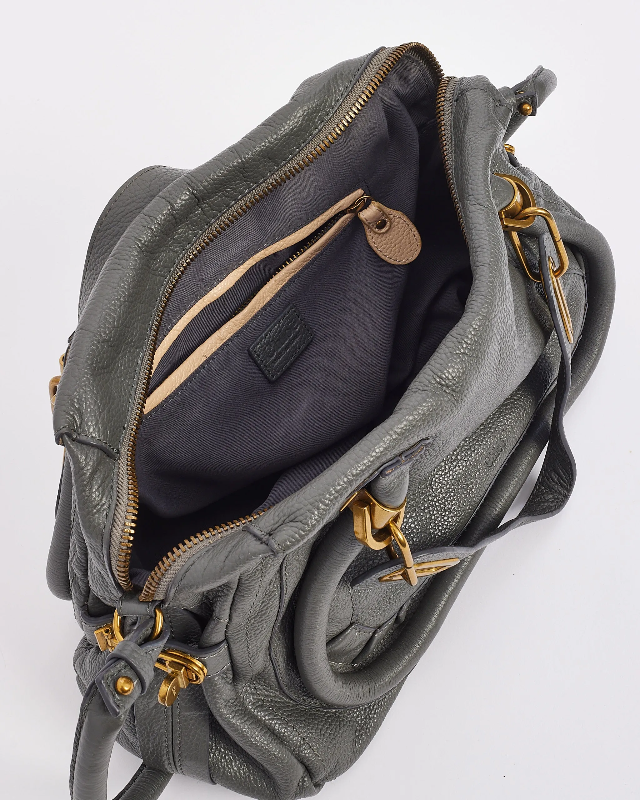 Chloé Dark Grey Leather Paraty Bag
