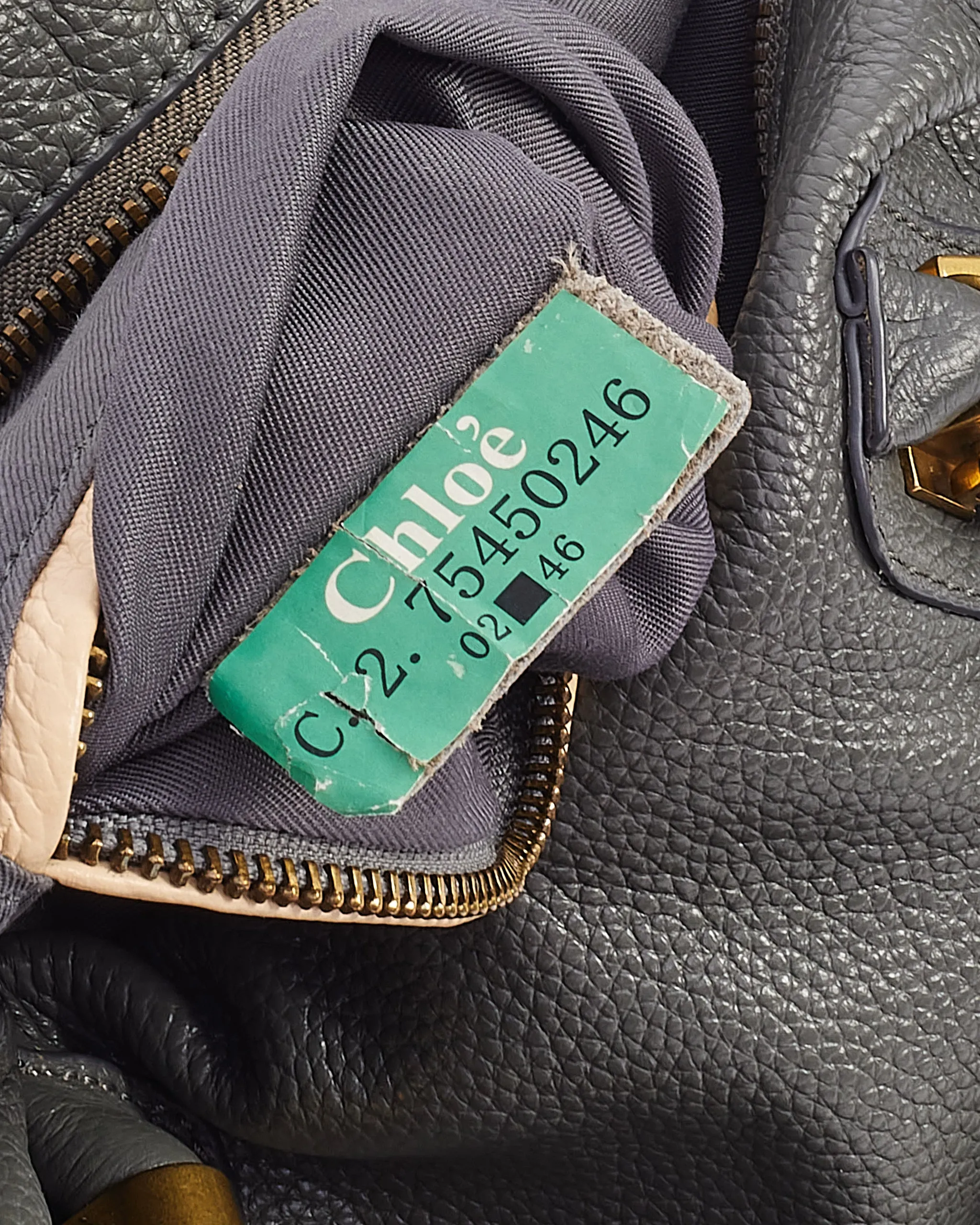 Chloé Dark Grey Leather Paraty Bag