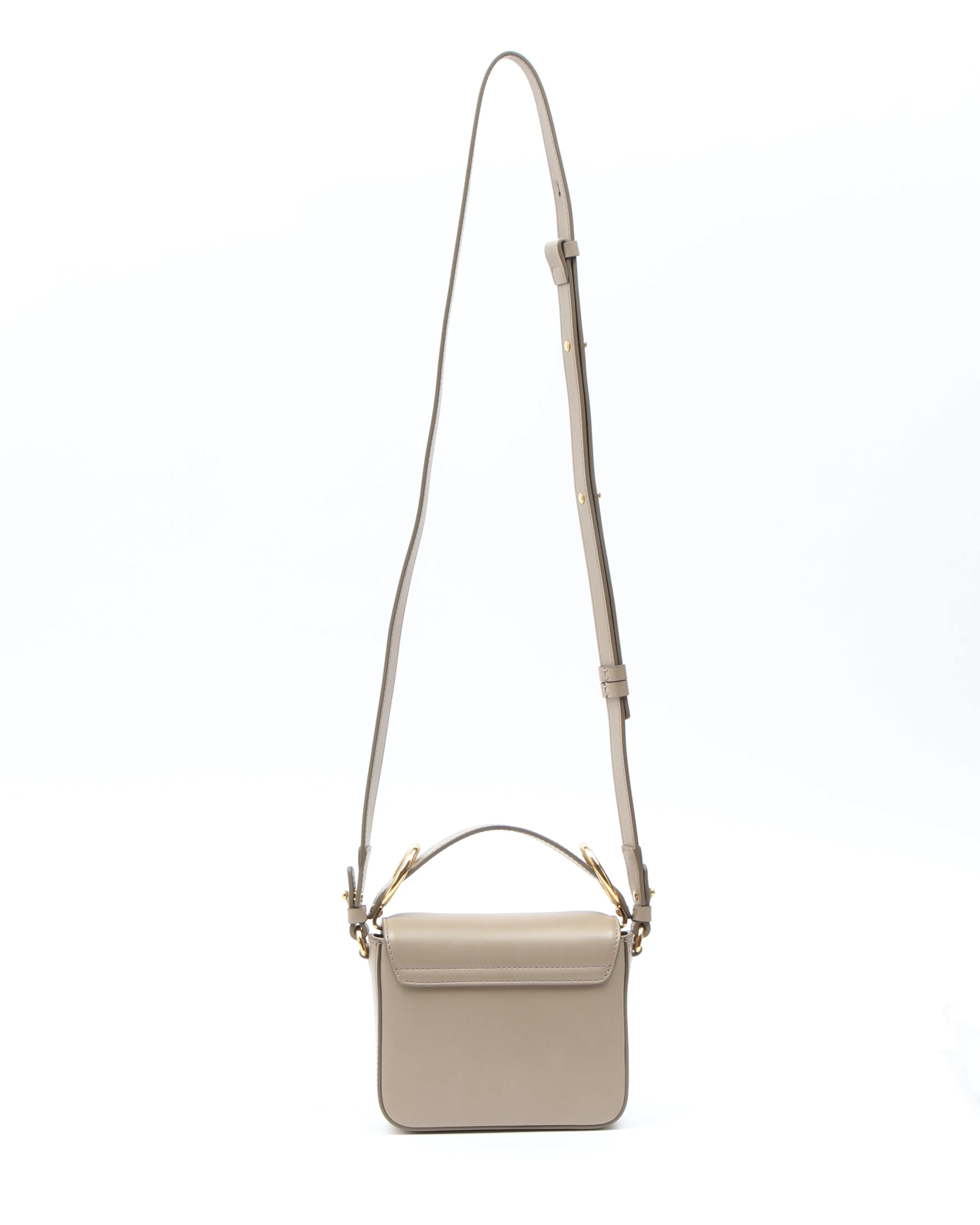 Chloe Taupe Leather Mini C Crossbody Bag