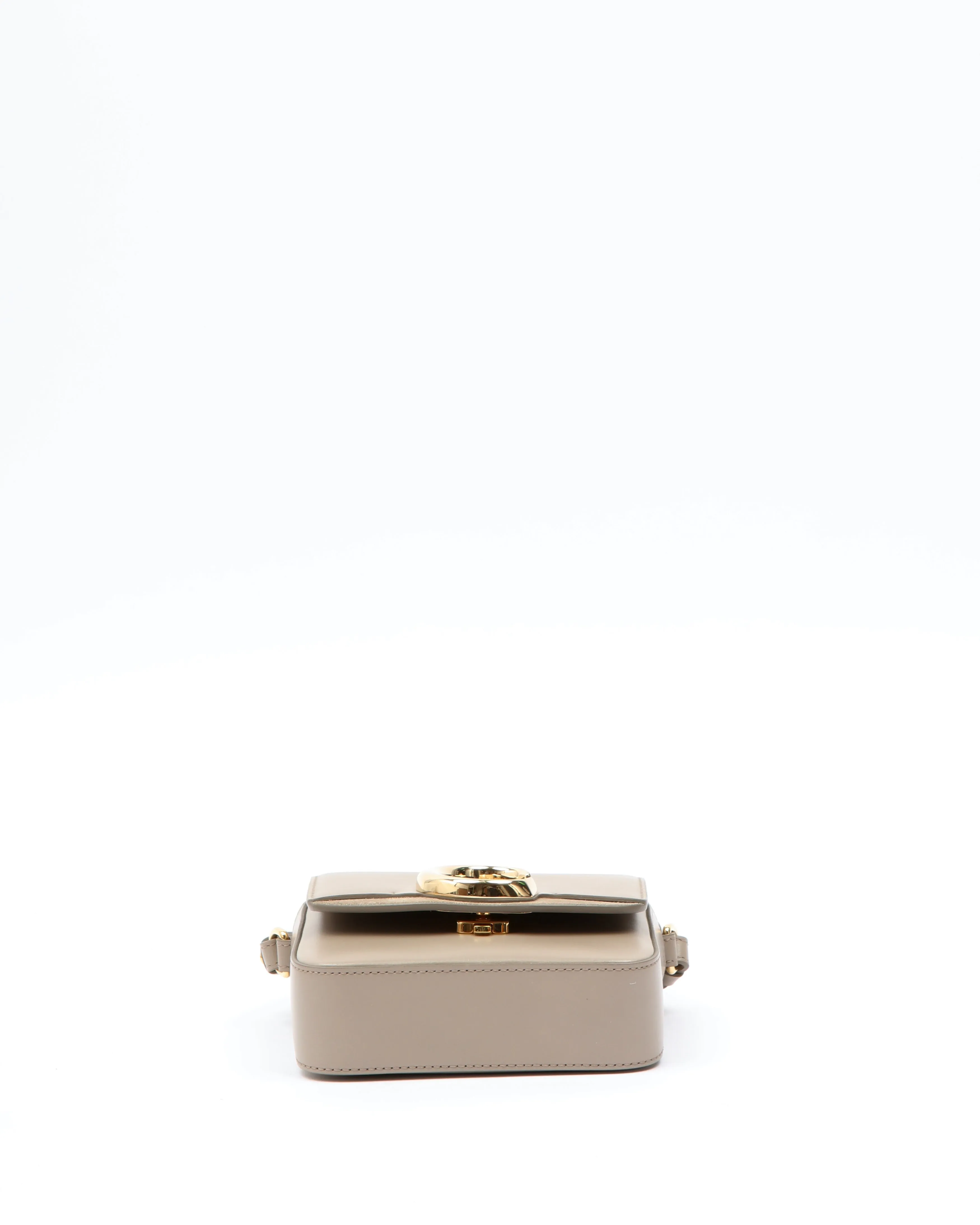 Chloe Taupe Leather Mini C Crossbody Bag