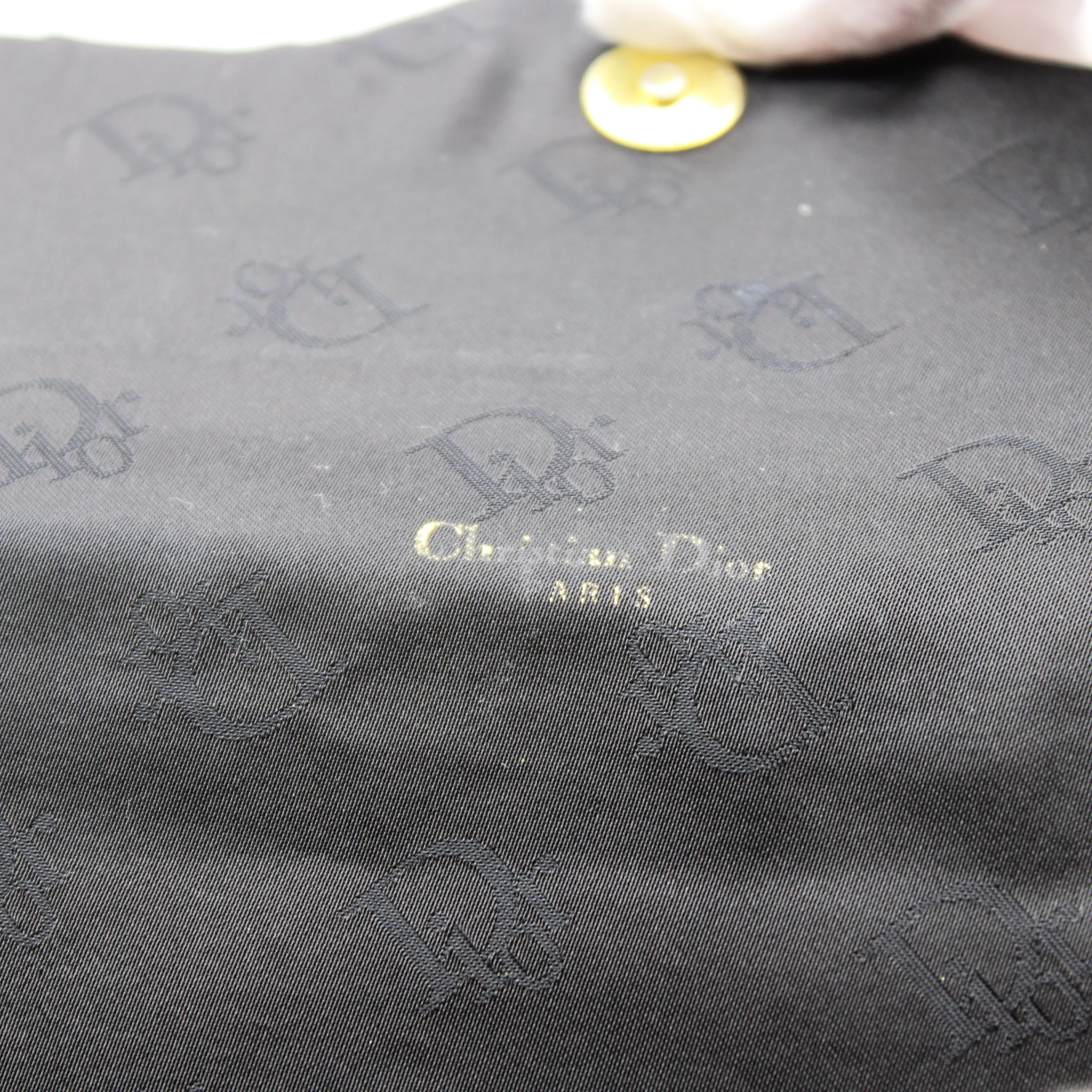Christian Dior Black Beaded Flap Clutch Bag