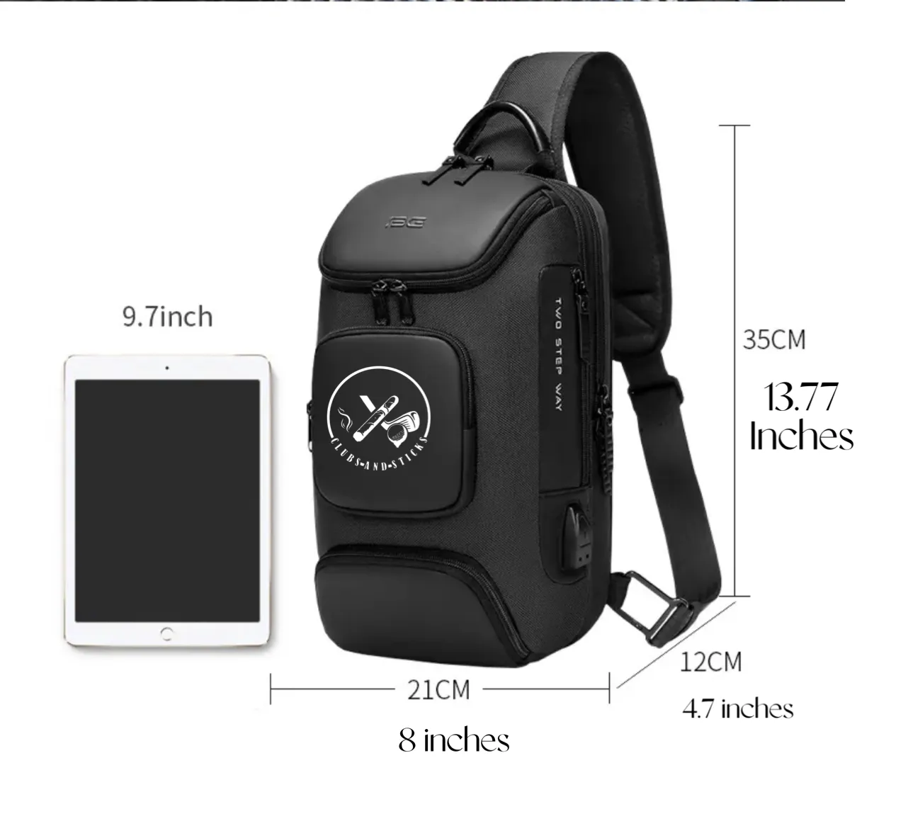 Clubs And Sticks Waterproof Sling Bag