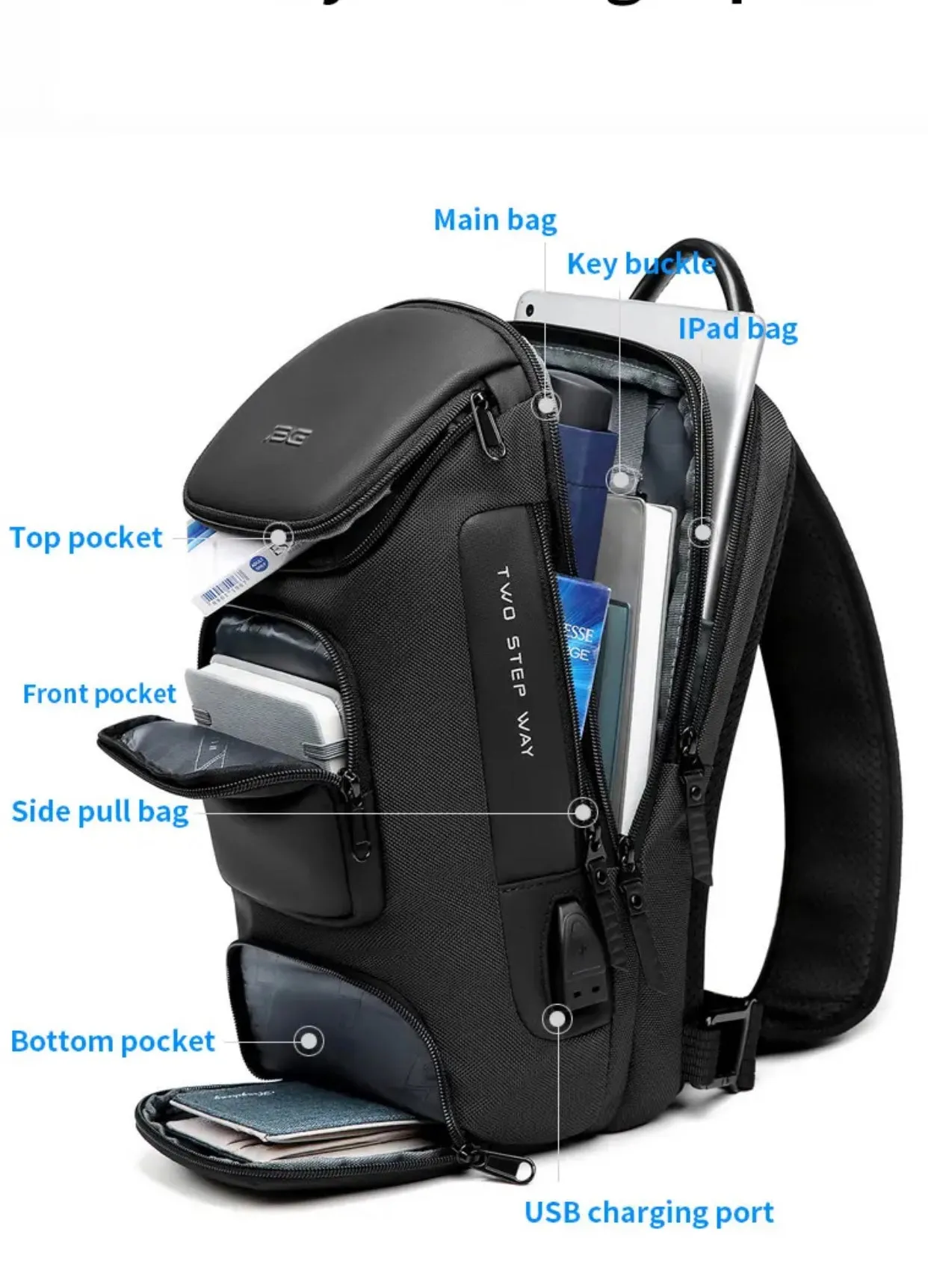 Clubs And Sticks Waterproof Sling Bag
