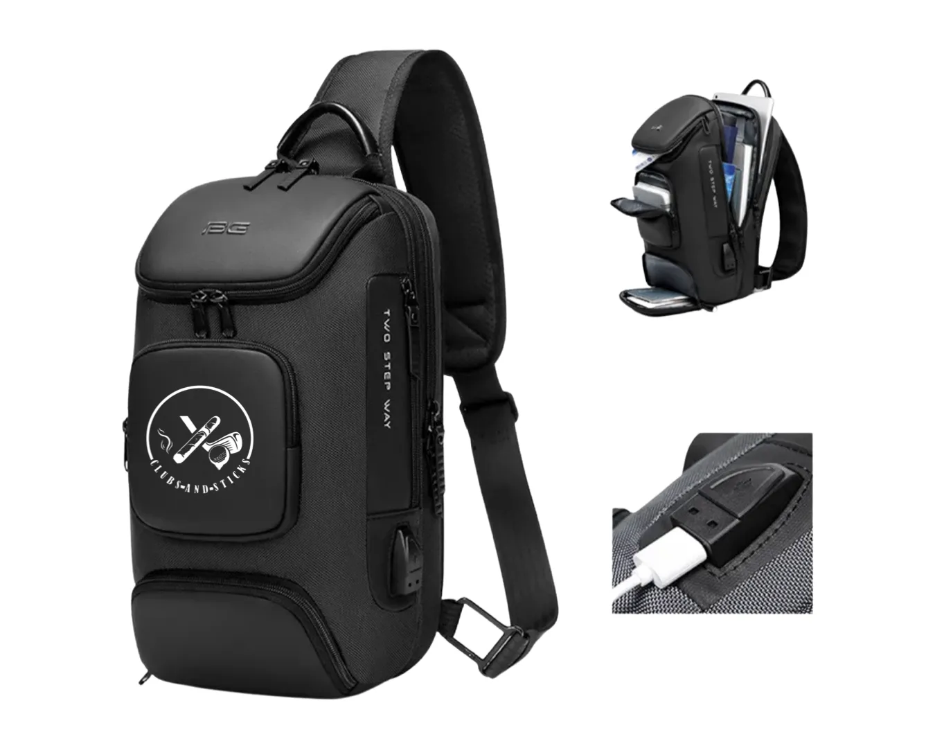 Clubs And Sticks Waterproof Sling Bag