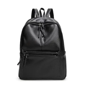 CM-BG120103 Women Casual Seoul Style PU Vintage Backpack - Black