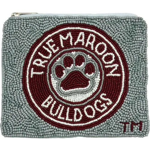 Collegiate Beaded Coin Pouch