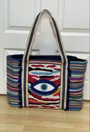 Colorful Evil Eye Tote $35 each NEW ARRIVAL