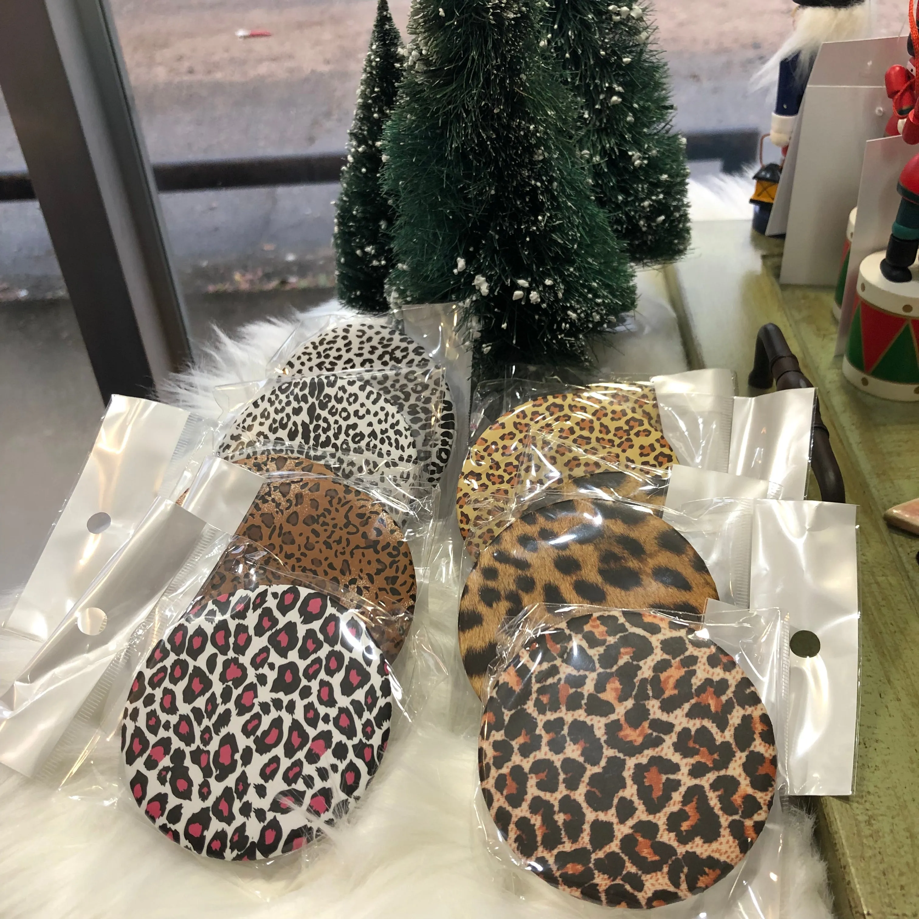 Compact Animal Print Mirrors